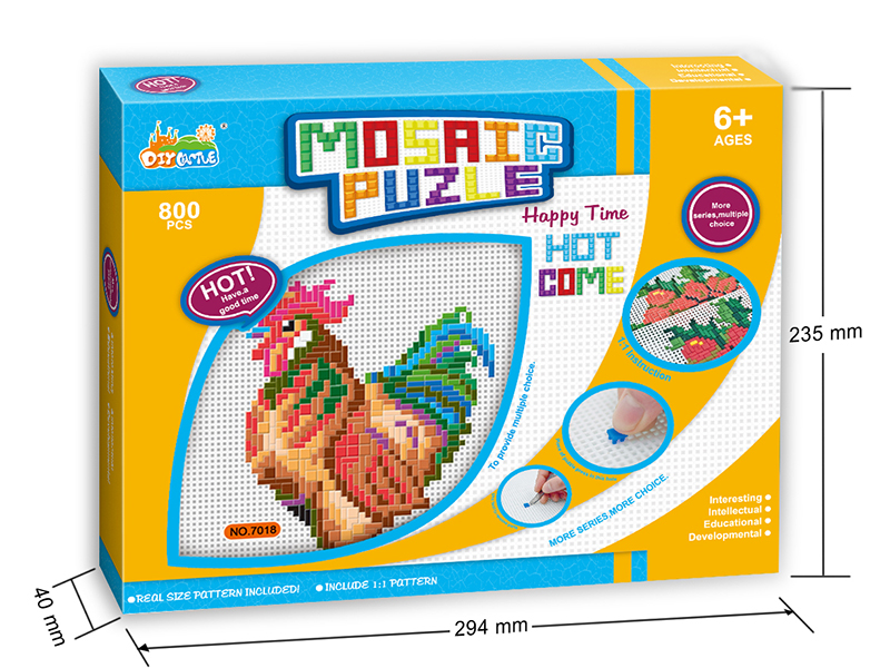 Cock Mosaic Puzzle With Frame