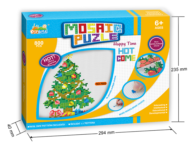 Christmas Trees Mosaic Puzzle With Frame