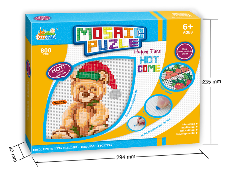 Christmas Bear Mosaic Puzzle With Frame