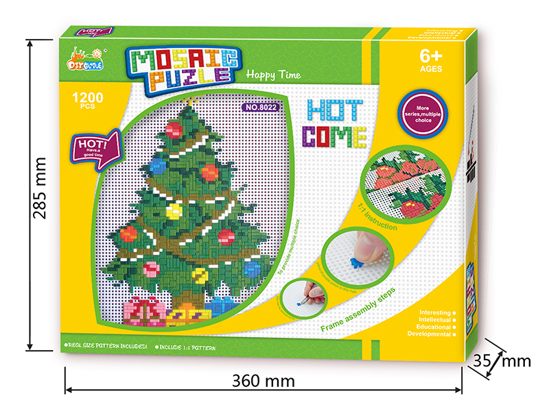 Christmas Trees Mosaic Puzzle With Frame