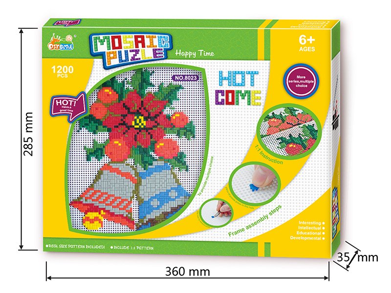 Christmas Bell Mosaic Puzzle With Frame