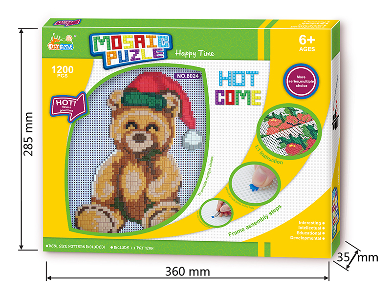 Christmas Bear Mosaic Puzzle With Frame