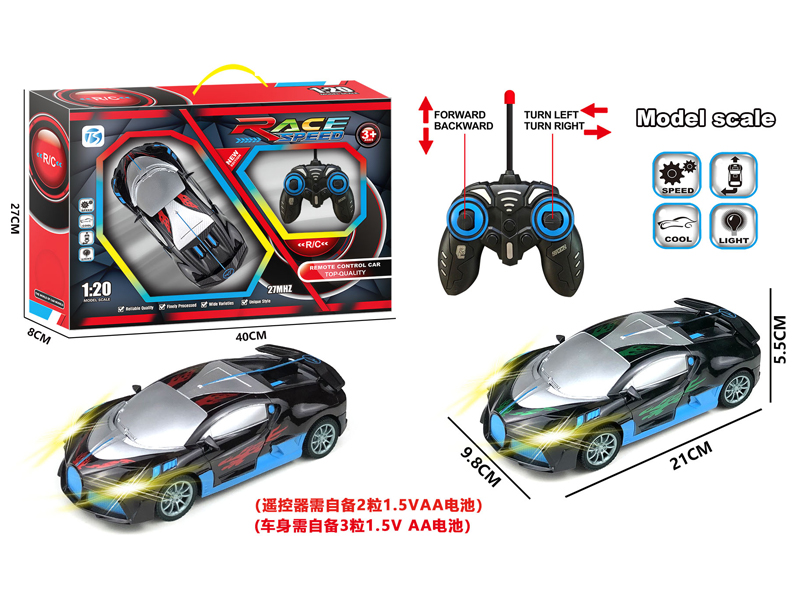 4CH R/C Transparent Bugatti Racing Car With Light