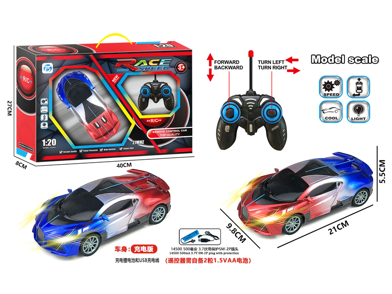 4CH R/C Gradient Bugatti Racing Car With Light