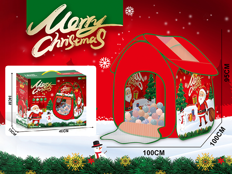 Christmas Toy House Shape Tent  With 100 Ocean Balls