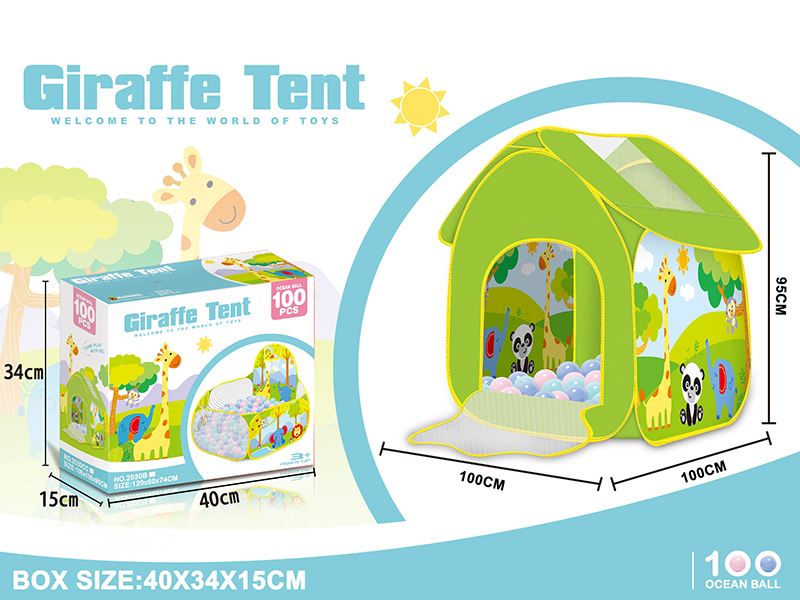 Giraffe House Shaped Tent With 100 Ocean Balls