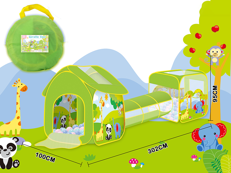 Giraffe Tent With Tunnel Three-Piece Set