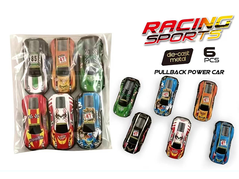 6.8CM Pull Back Tin Car-Racing Vehicle(6PCS)