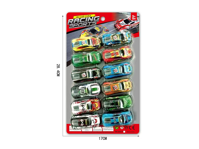 6.8CM Pull Back Tin Car-Racing Vehicle(12PCS)