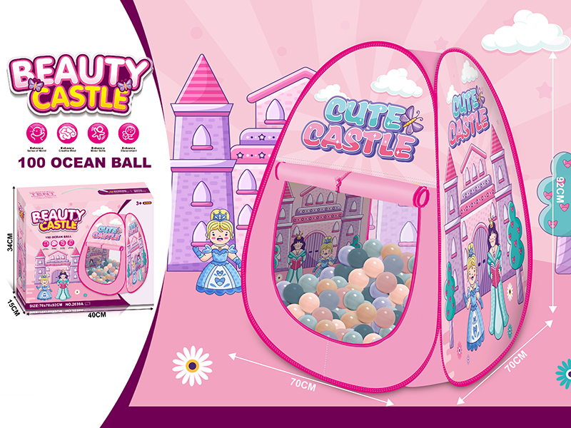 Castle Princess Toy Tent With 100 Ocean Balls