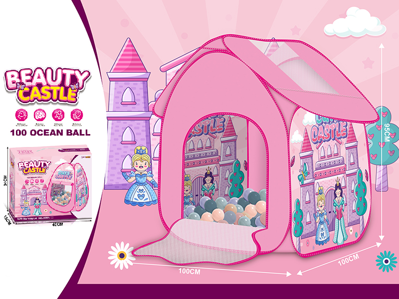 Castle Princess Toy Tent With 100 Ocean Balls