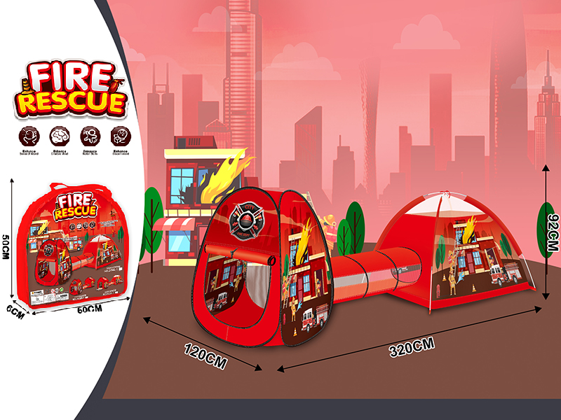 Fire Rescue Theme Toy Tent Three-Piece Set