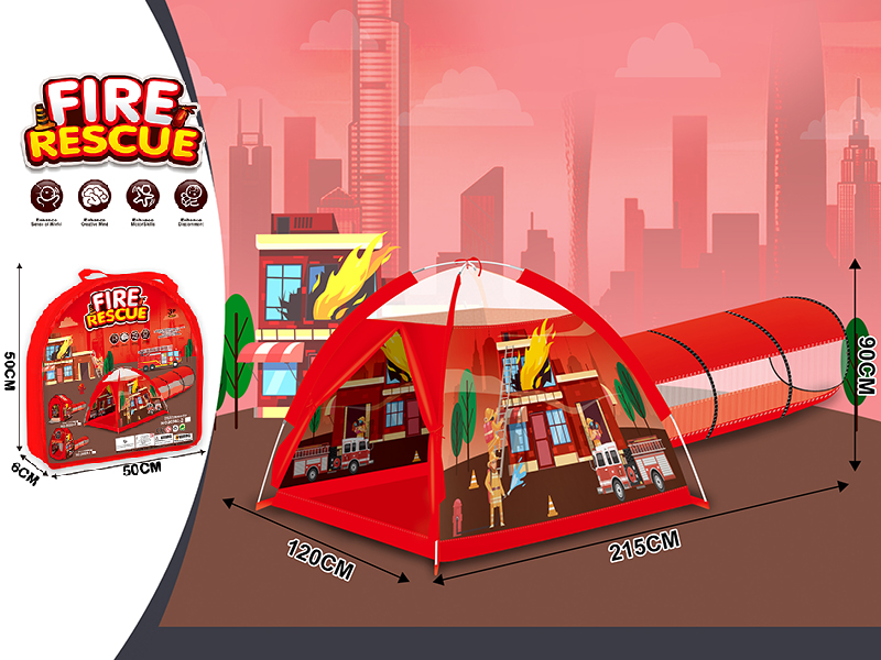 Fire Rescue Theme Toy Tent Two-Piece Set