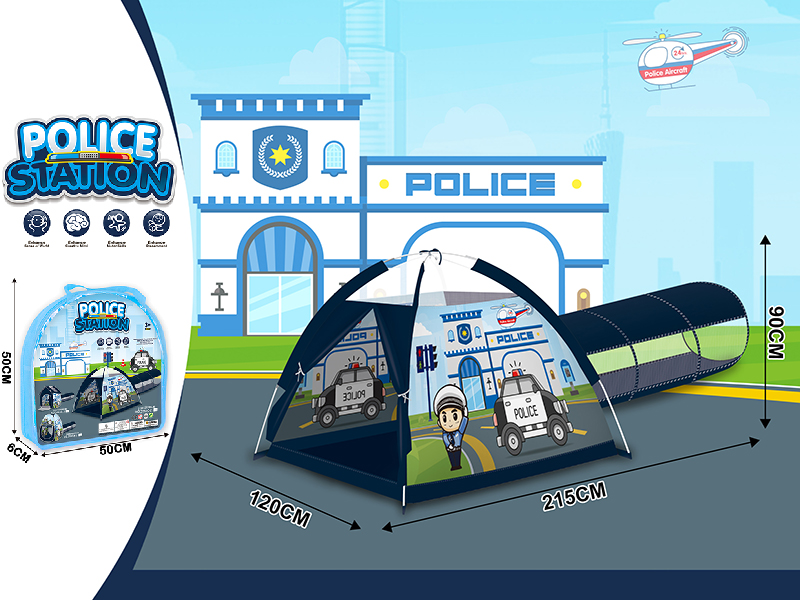 Police Station Theme Toy Tent Two-Piece Set