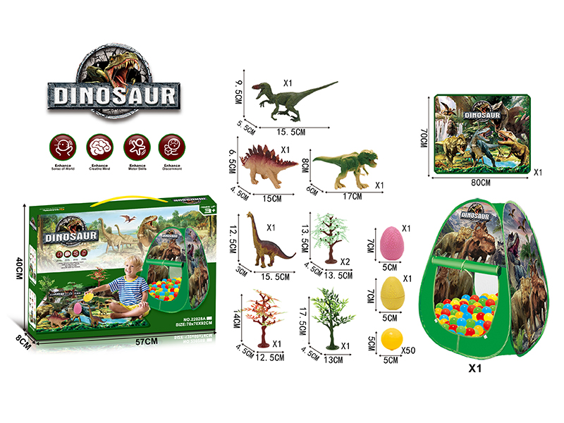 Dinosaur Tent Set With 50pcs Ocean Balls