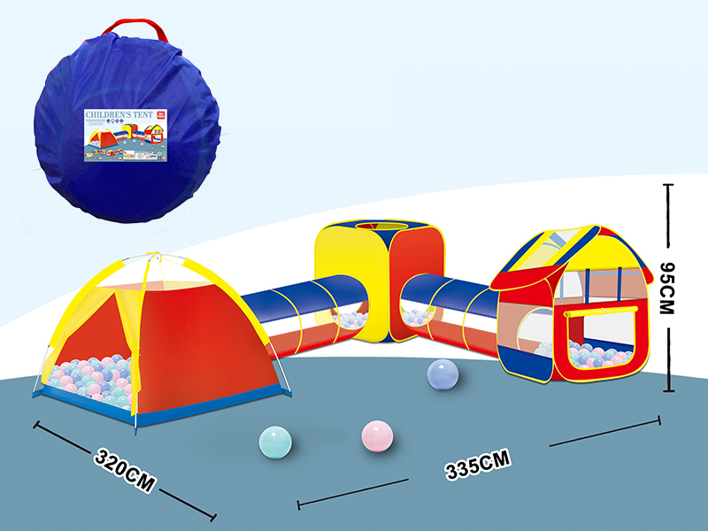 Children's Tent With 2 Tunnel(Five-Piece Set)