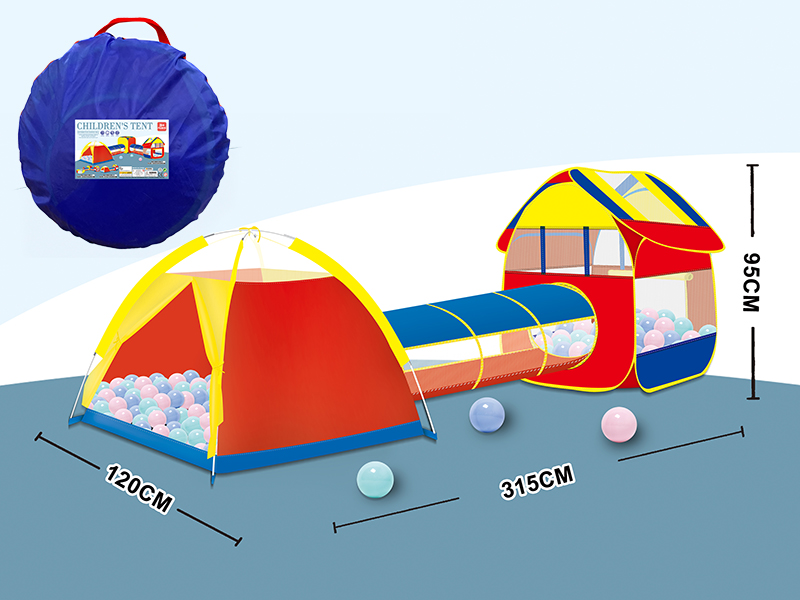 Children's Tent With Tunnel(Three-Piece Set)