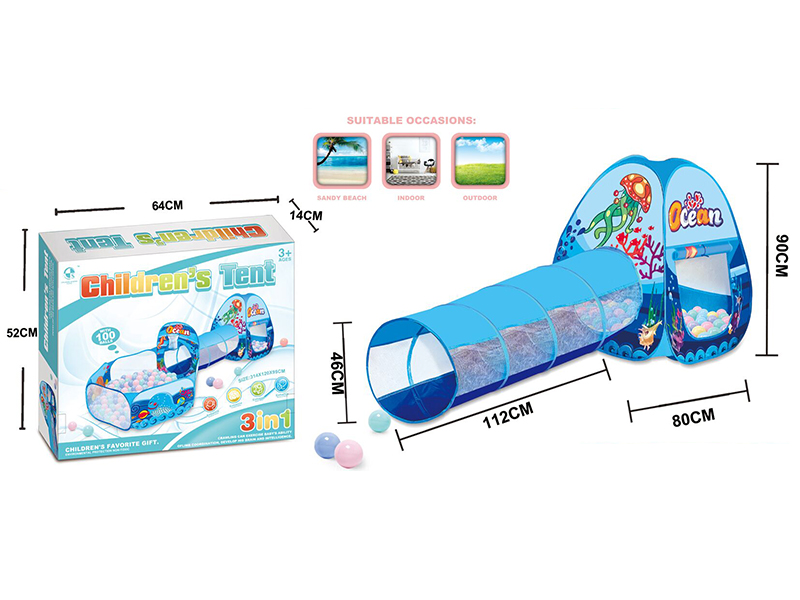 Children's Tent Two-Piece Set With 100PCS Ocean Balls