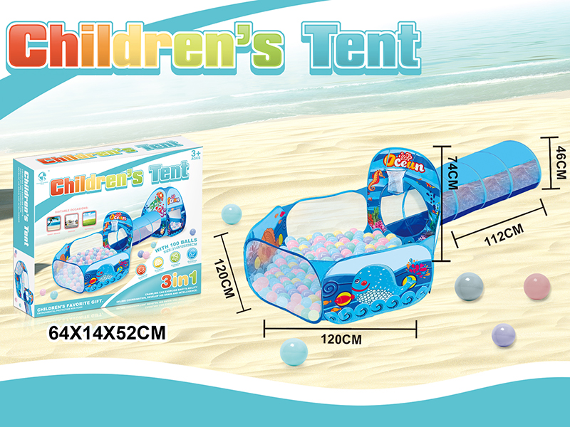 Children's Tent Two-Piece Set With 100PCS Ocean Balls