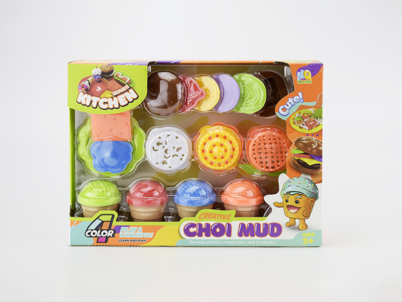 Colored Mud Cake Burger Set