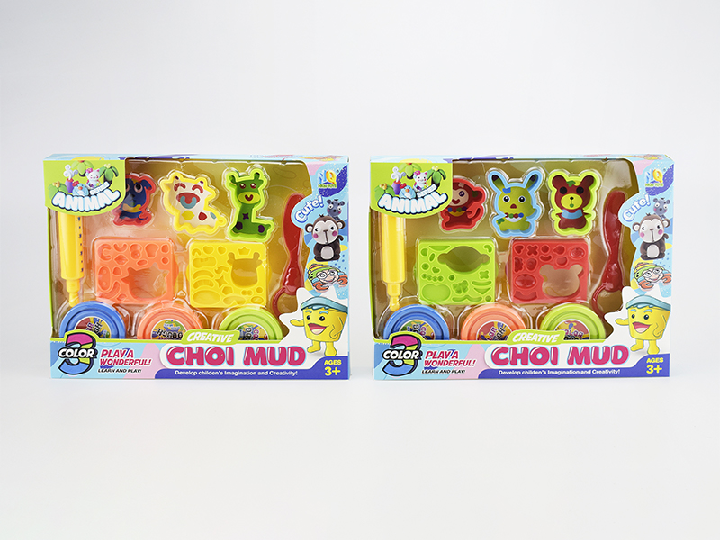 Colored Mud Animal Set