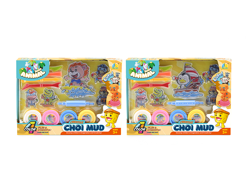 Colored Mud Animal Set