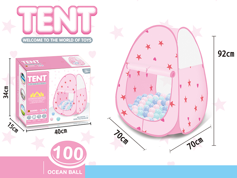 Pink Tent With 100pcs Ocean Balls
