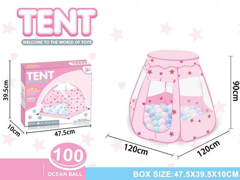 Pink Tent With 100pcs Ocean Balls