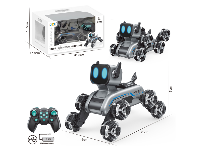 R/C Eight Wheeled Stunt Robot Dog