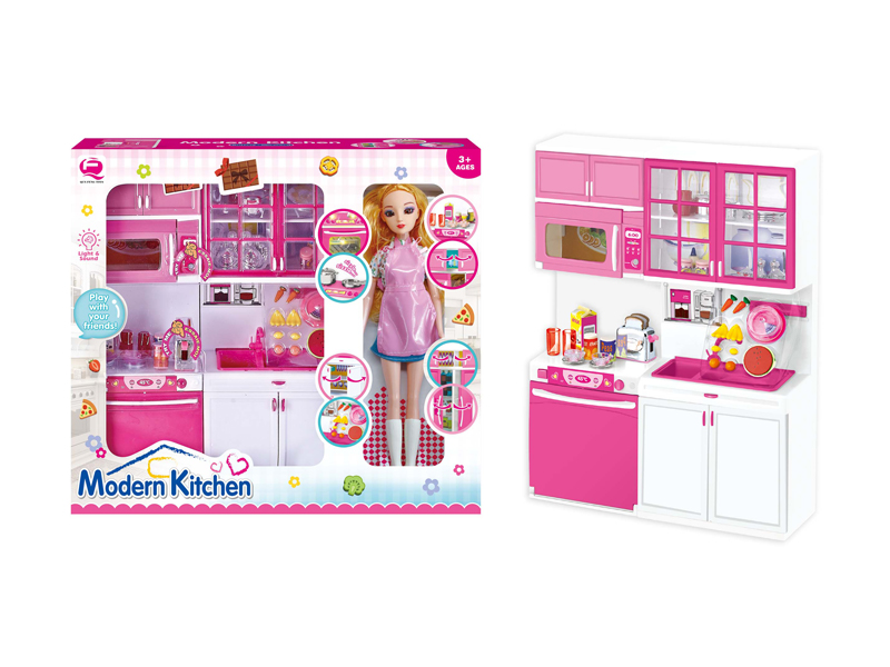 Kitchen Toy Set + Doll