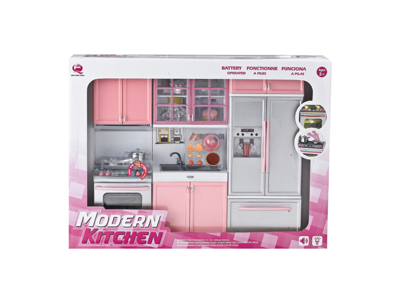 Pink 3 In 1 Kitchen Toy Set