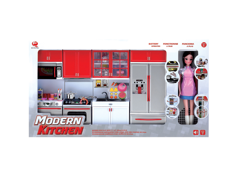 Kitchen Toy Set + Doll