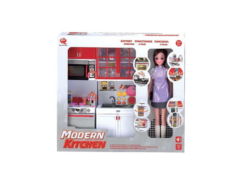 Kitchen Toy Set + Doll