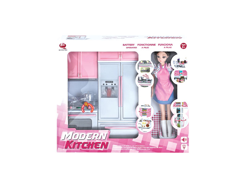 Pink Kitchen Toy Set + Doll