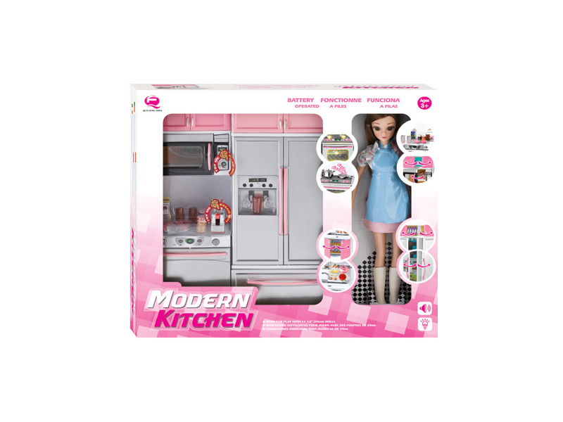 Pink Kitchen Toy Set + Doll