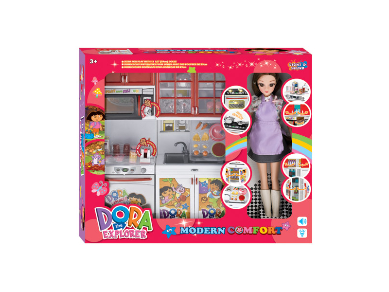Kitchen Toy Set + Doll