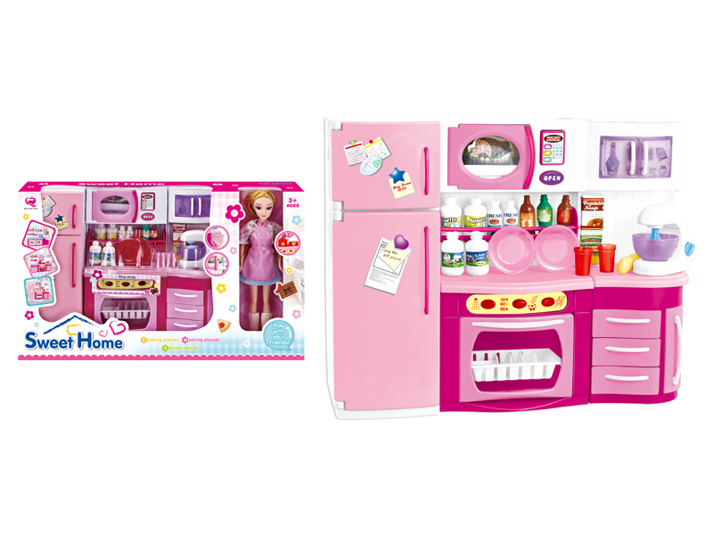 Refrigerator Toy + Doll