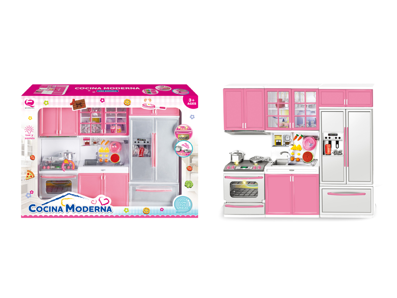 Pink 3 In 1 Kitchen Toy Set