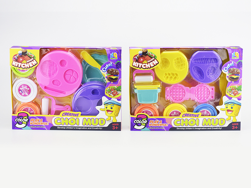 Colored Clay Burger Bread Set