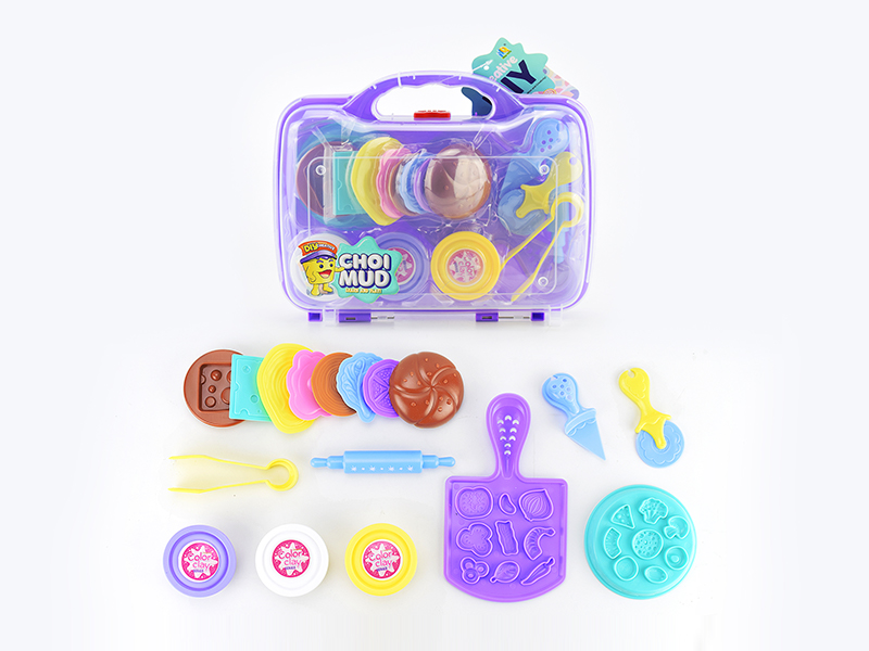 Colored Clay Burger Pizza Set