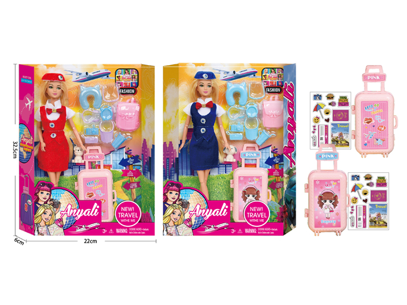 Fashion Doll Flight Attendant Theme Set