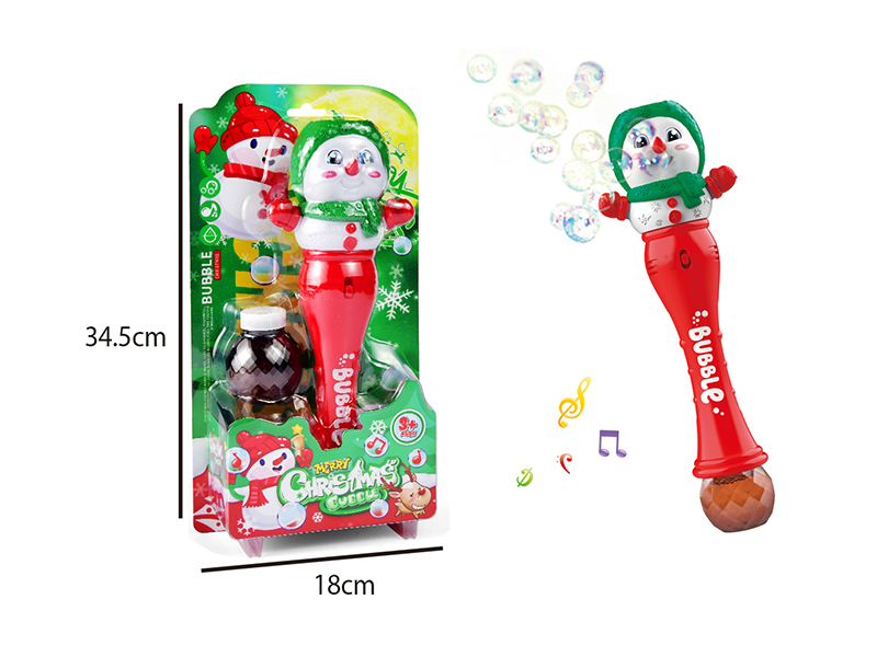 Electric Snowman Bubble Stick With Light And Music