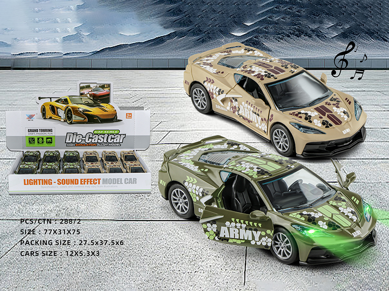 1:32 Pull Back Alloy American Muscle Car With Lights And Music(Can Open The Doors)12pcs