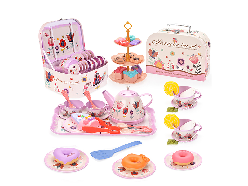 Afternoon Tea Dessert Tinplate Tea Set 48PCS