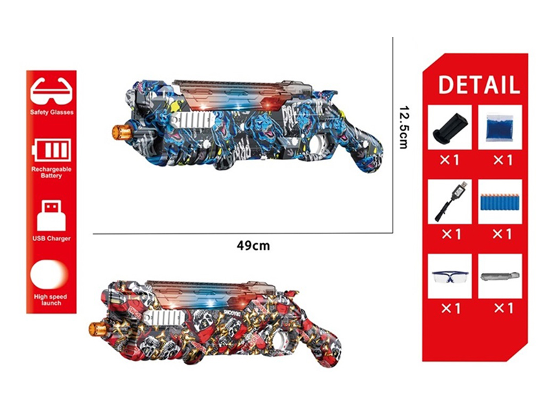 Electric Water Bullet Gun With Light