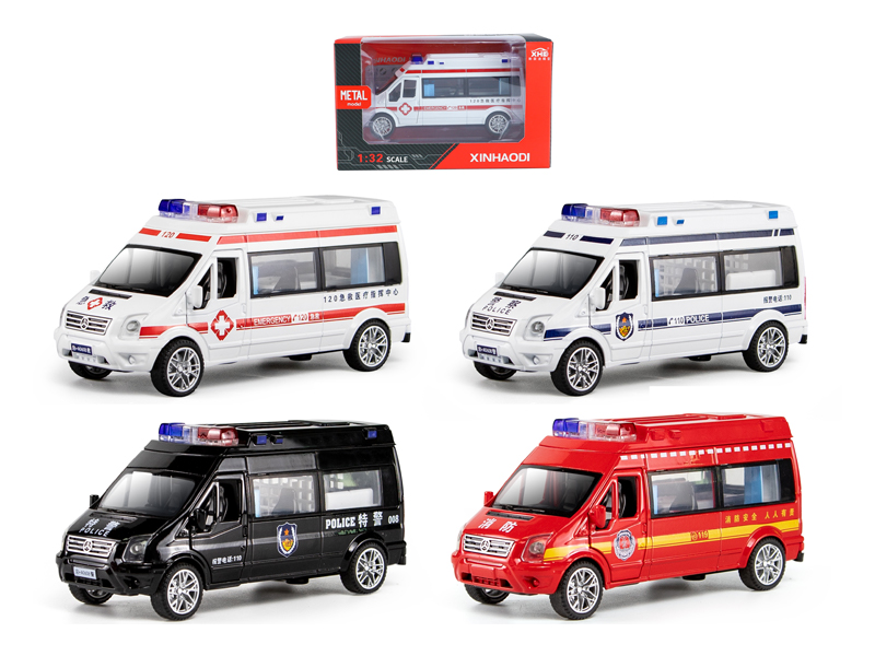 1:32 Pull Back Ambulance Series With Sound And Light