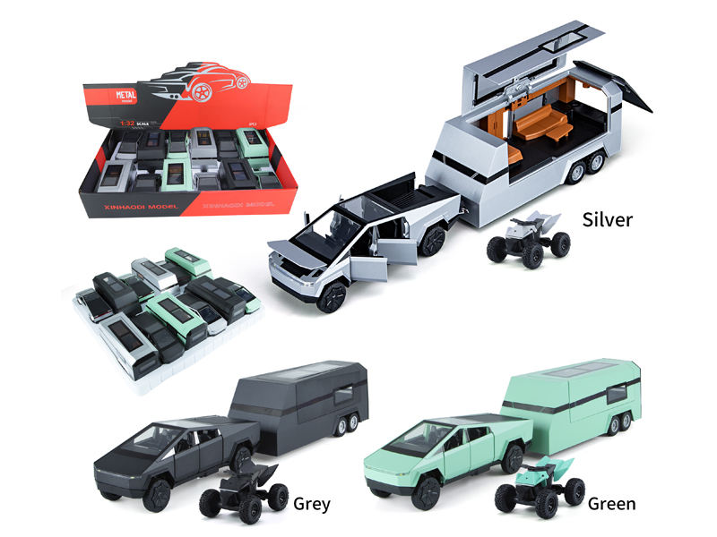 1:32 Pull Back Tesla Pickup Truck Touring Car With Sound And Light(6PCS)