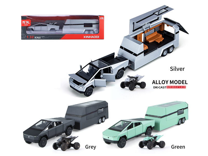 1:32 Pull Back Tesla Pickup Truck Touring Car With Sound And Light