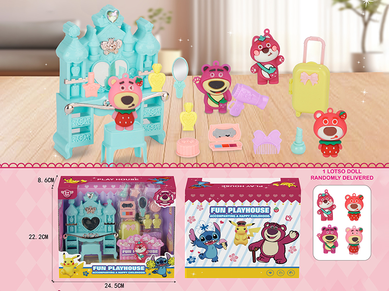 Strawberry Bear Fun Play House Scene Toy