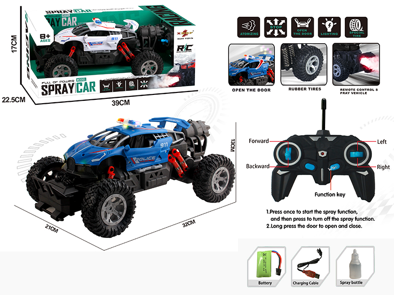 27Mhz Remote Control Spray Off-Road Police Car(One Key Open The Door)
